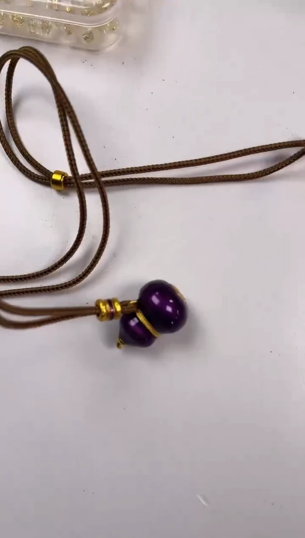 沛*立体珐琅紫色葫芦吊坠