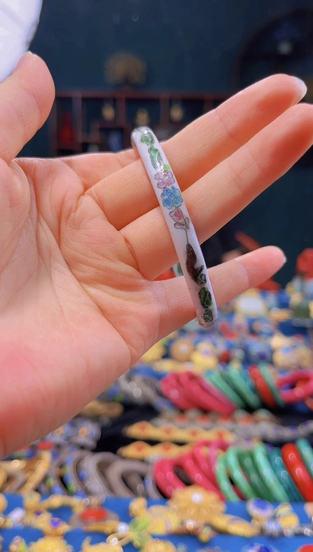 非遗 景泰蓝手镯 白色