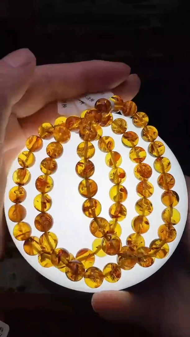 手串琥珀未镶嵌花珀手串8-9m+   多样性发一 JP52283