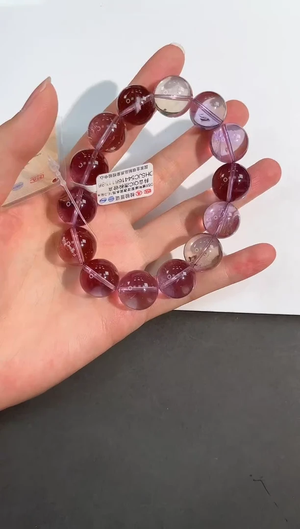 未镶嵌手链水晶5号DBX玻利维亚紫黄水晶单圈16.5mm