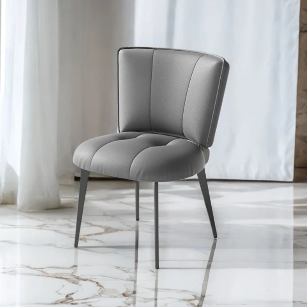 餐椅家用2025新款专用餐桌椅子生态真皮靠背椅意式轻奢高级感