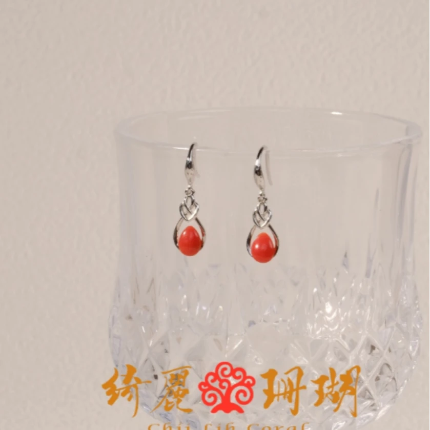 Chii Lih绮丽珊瑚 天然珊瑚 多样性 红珊瑚水滴耳钩/228064