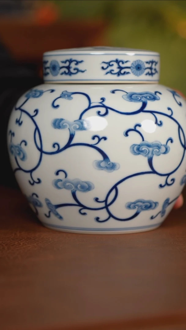 【闪购商品】杯华山拙隐 灵芝纹茶叶罐