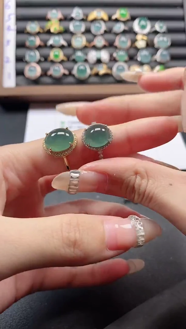 银S925镶嵌戒指翡翠51511