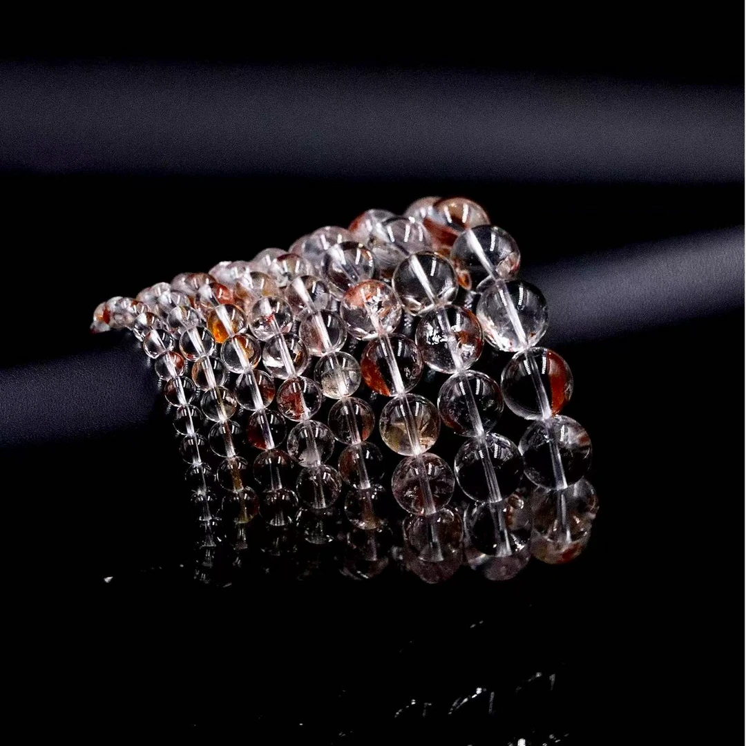 天然净透体锦鲤胶花水晶手串C4465-尺寸可选-多样性发一