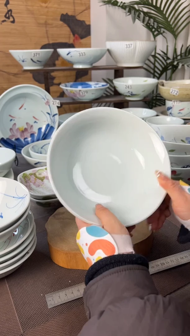 明舟中暇手绘8寸正德碗（单只装随机图案）