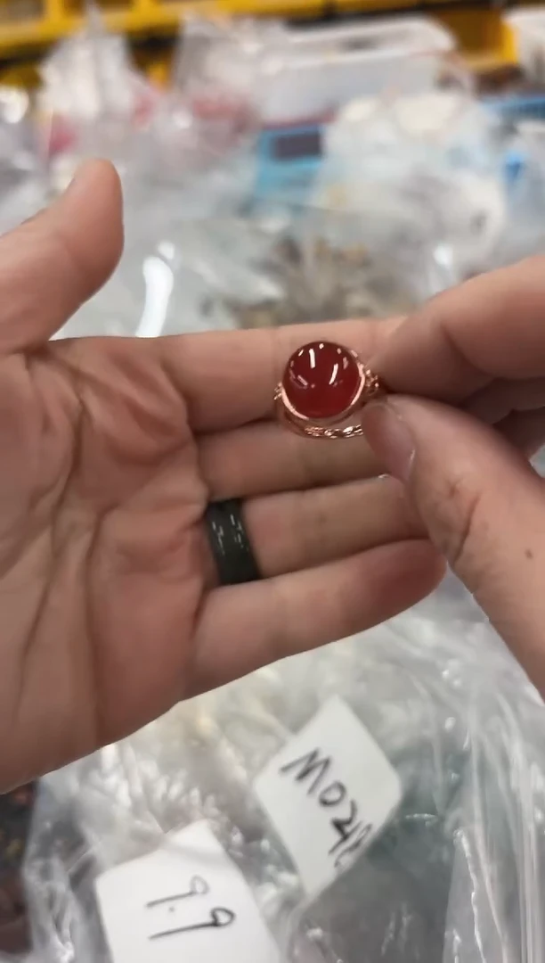 【闪购商品】玛瑙/玉髓戒指合金红玛瑙戒指