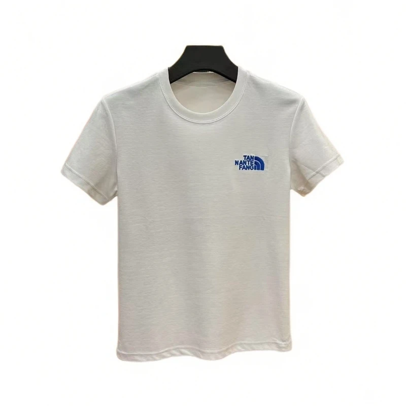 TANNANTEFANG男女同款T恤短袖网红潮流刺绣加厚帅气圆领半袖-1888