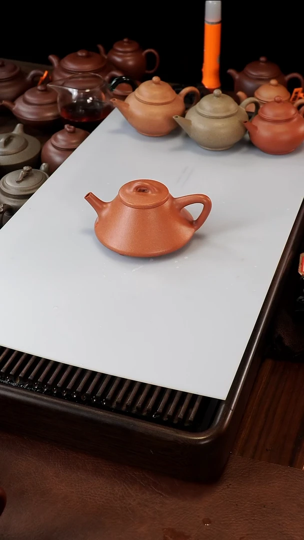 茶壶紫砂半手精工红降破文瓢