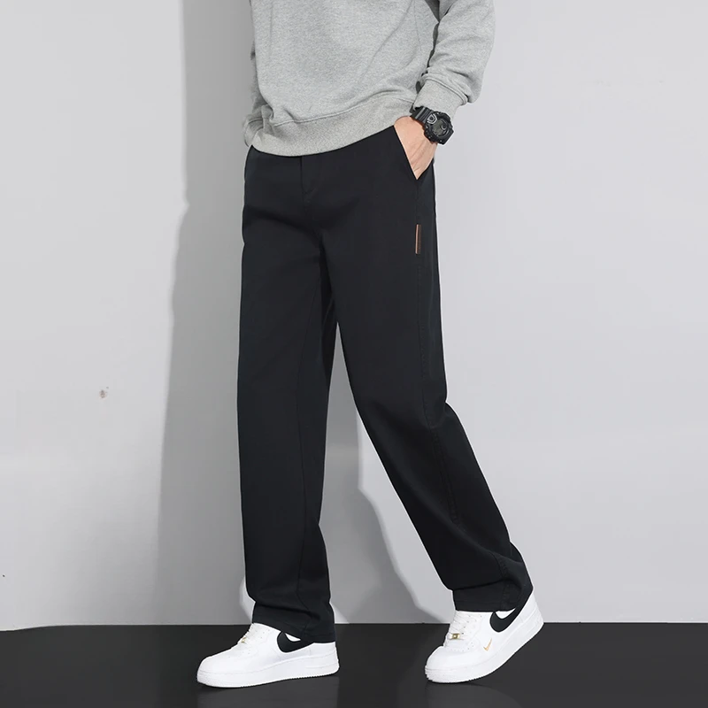 2025新款男士宽松直筒休闲裤秋冬百搭潮流大码长裤透气厚款裤子男