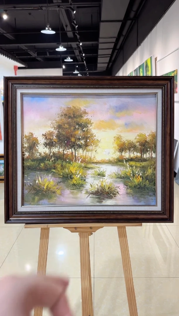 精品手绘油画作品《风景》50*60内框发