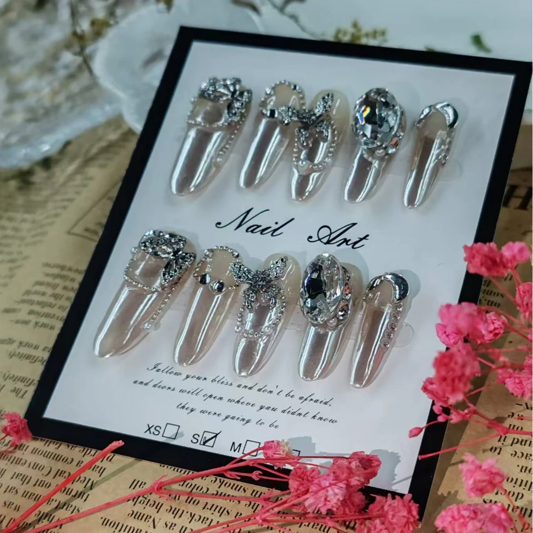 【全疆包邮079】高级纯欲纯手工穿戴甲ins风穿戴式可爱持久