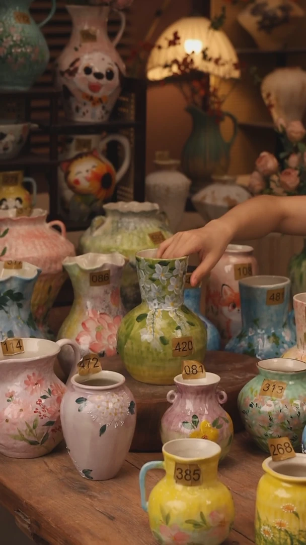 陶瓷景德镇设计师手作花器摆件侘寂风420