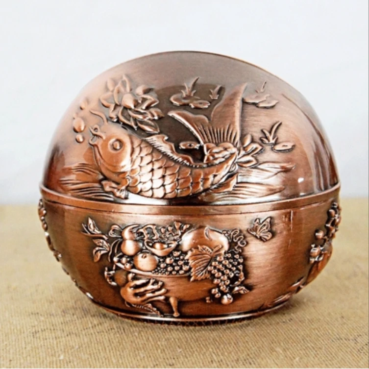 【晨海】烟灰缸 古铜色 年年有余 CH