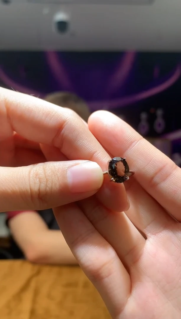 水晶戒指银S925镶嵌戒指