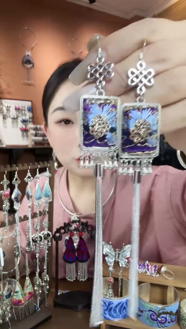 刺绣纯手工民族风耳环
