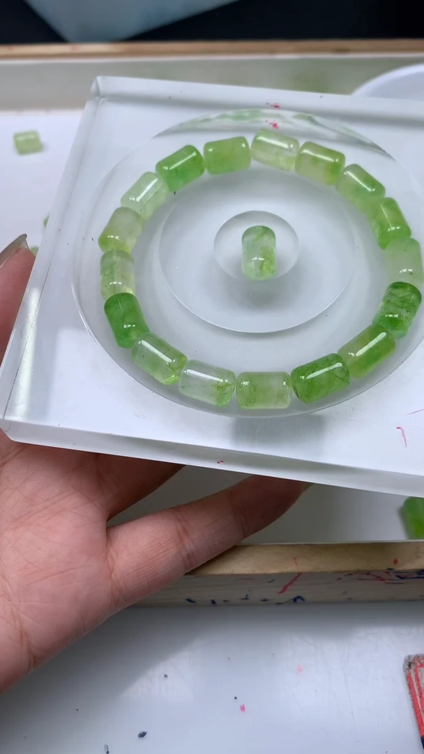 未镶嵌散珠碧玺E593 葡萄碧玺桶珠8*12mm6个5.8元