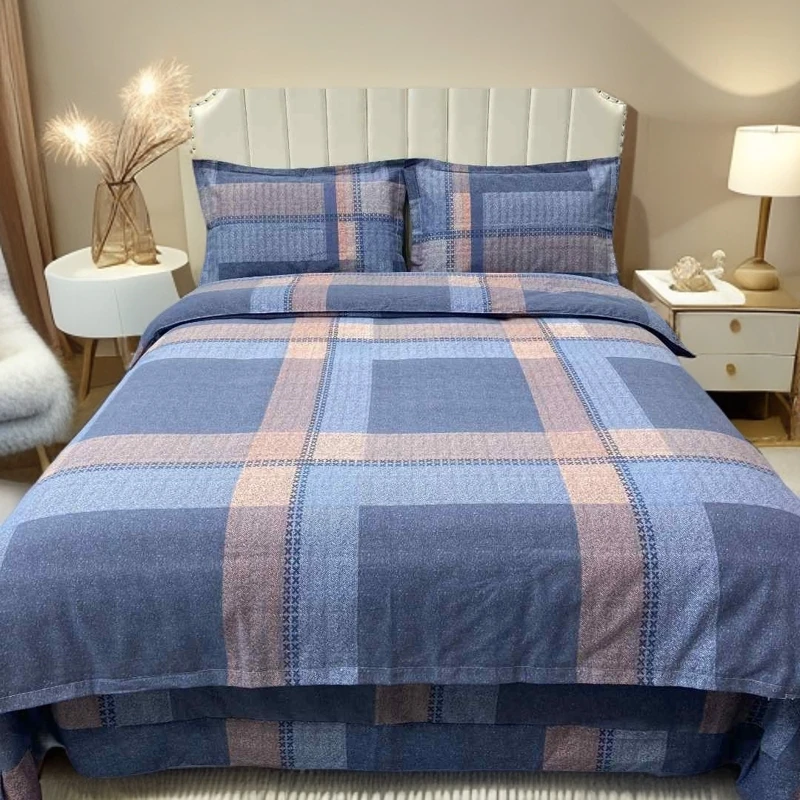 加厚新款纯棉四件套斜纹亲肤全棉磨毛单双人简约印花保暖床品套件