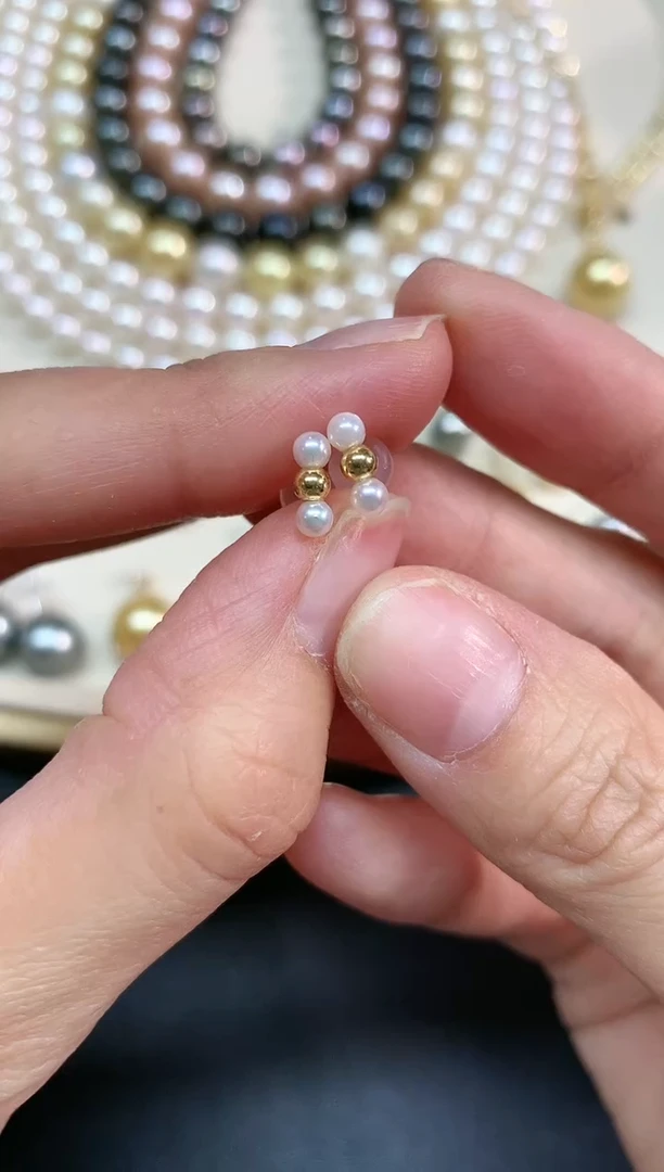 【闪购商品】海水珍珠耳饰18K金镶嵌A68|480