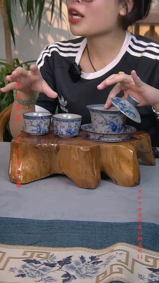 3件套陶瓷茶具老陶泥开片纹