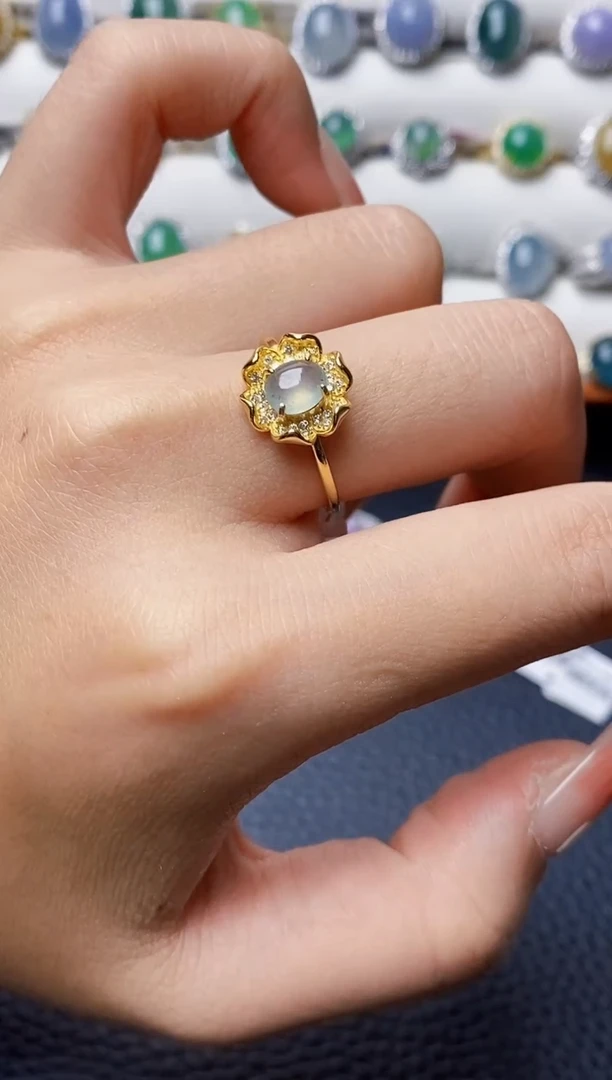 银S925镶嵌戒指翡翠1555