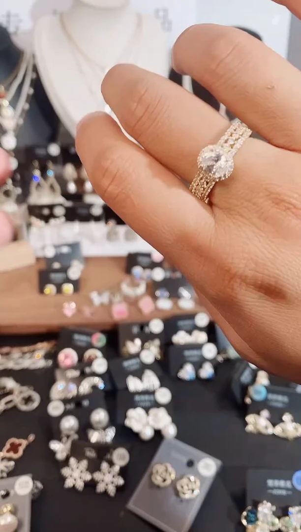 铜合金无925银戒指7582