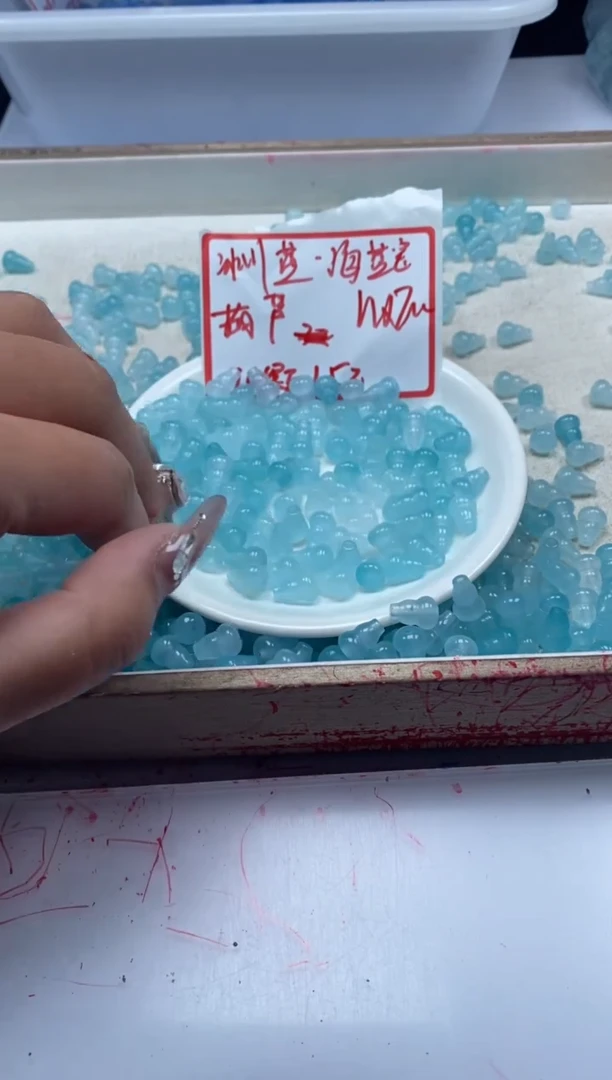 【闪购商品】玛瑙/玉髓颈饰未镶嵌w2170海蓝宝葫芦11*7mm*10颗