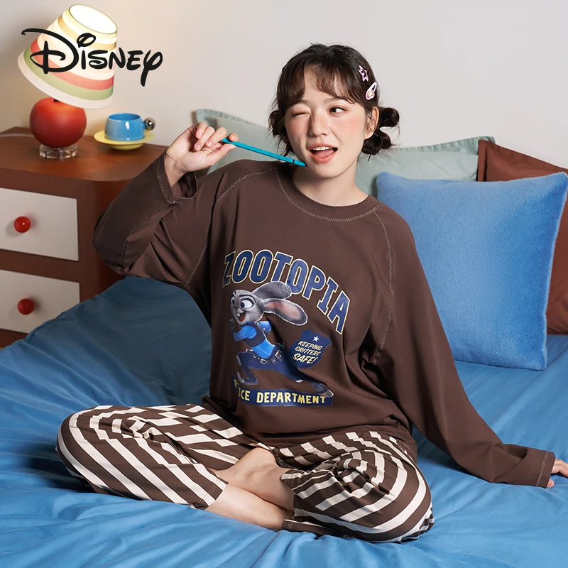 Disney/迪士尼疯狂动物城免朱迪男女睡衣套装上衣春秋新款居家服