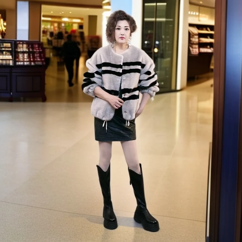 女欧美风单排扣冬季短款老钱风黑色系撞色显瘦气质时尚6801外套