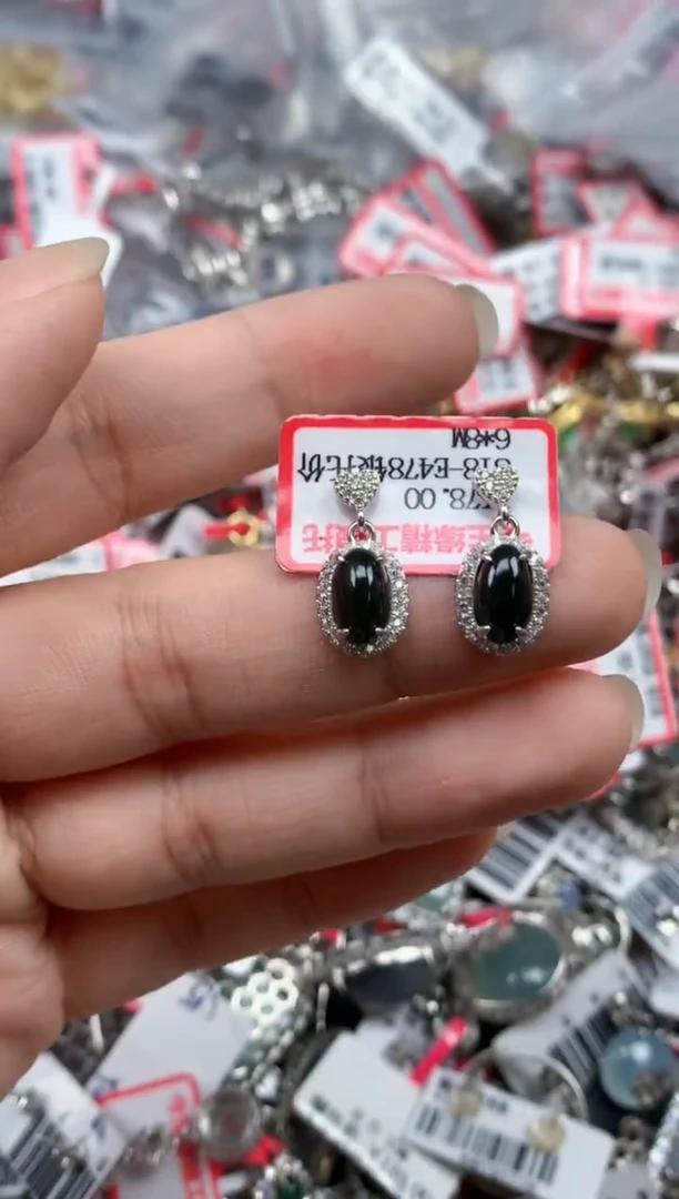 银S925镶嵌戒指翡翠天然A货缅甸翡翠