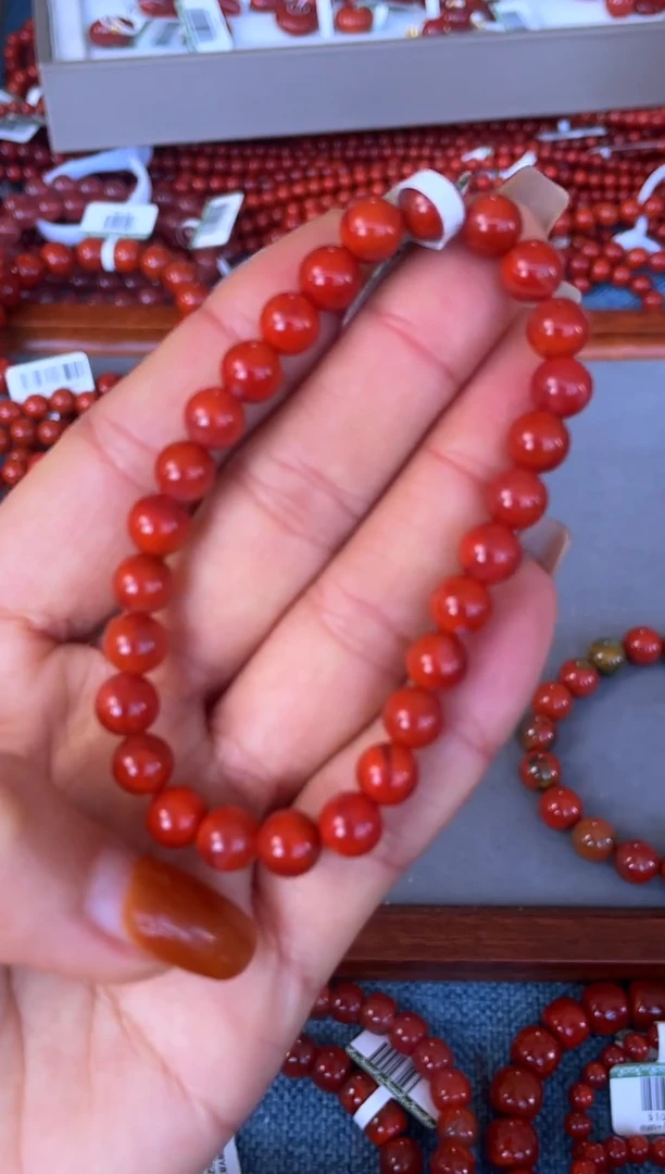 未镶嵌手串南红玛瑙N33凉山瓦西料原矿纯正锦红单圈