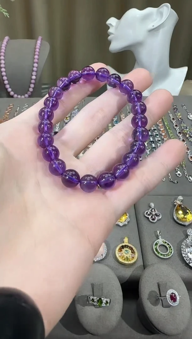 未镶嵌手串紫晶8mm紫水晶手串