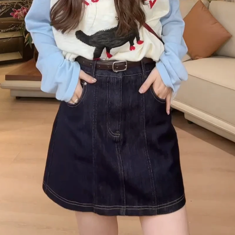 【里费小岛】2025年春季新款复古气质百搭防走光牛仔裙LK2502466