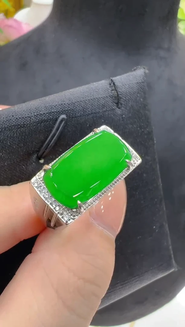 银S925镶嵌戒指翡翠多样性团购发货一件