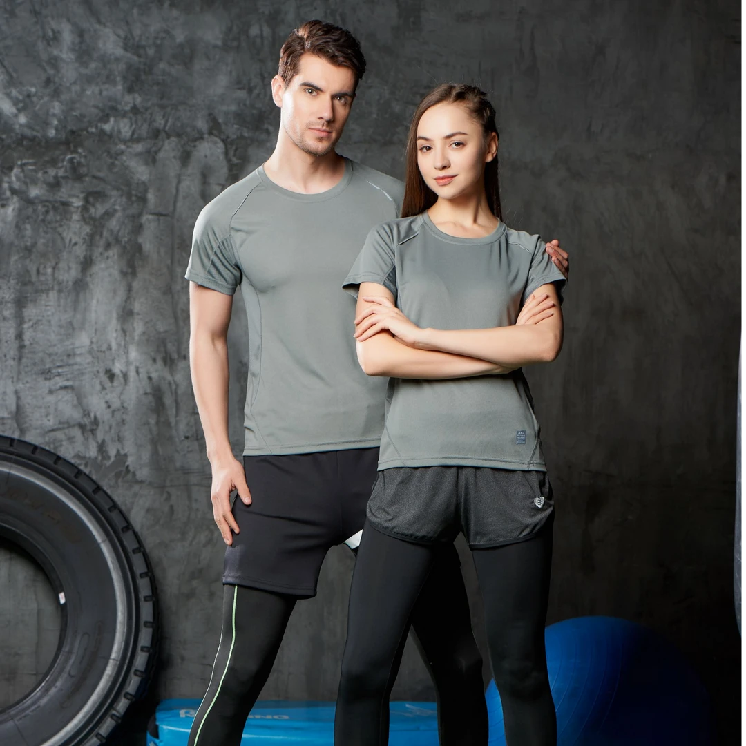 银离子夏季拼网抗菌防臭男女同款吸湿排汗速干健身运动T恤短袖