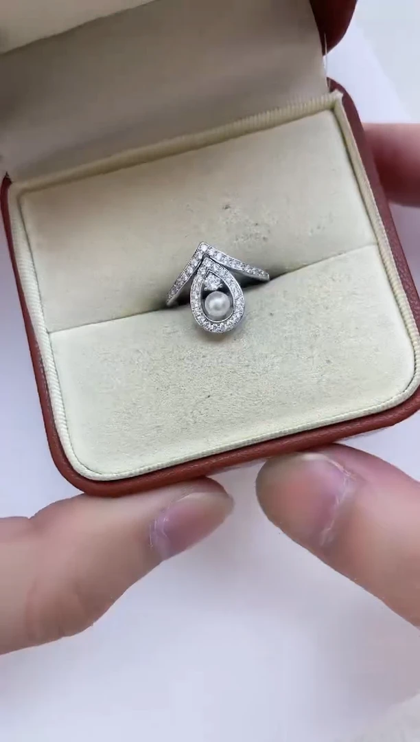 银S925镶嵌海水珍珠戒指