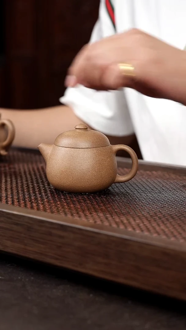 茶壶紫砂芝麻绿宽口文旦
