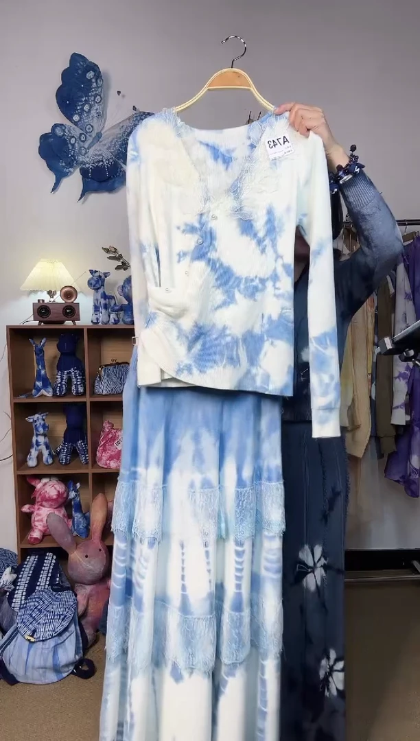 多***月大理青纱云染女装