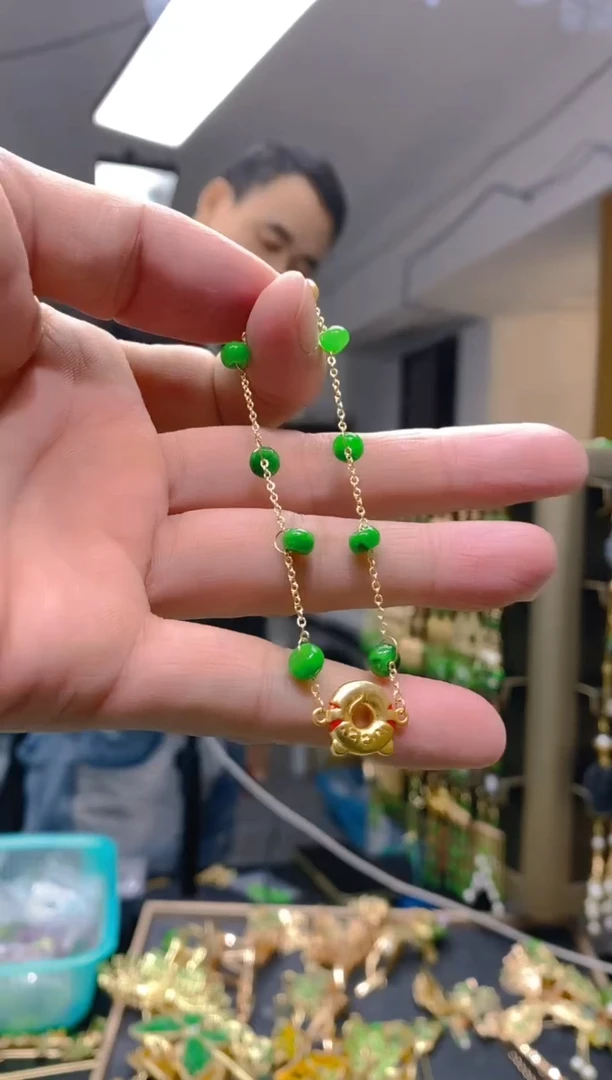 【闪购商品】翡翠耳饰合金165翡翠手链