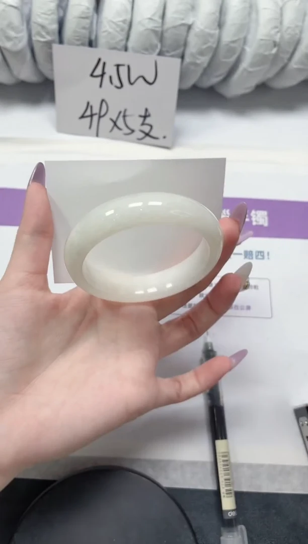 和田玉手镯未镶嵌292-55和田白