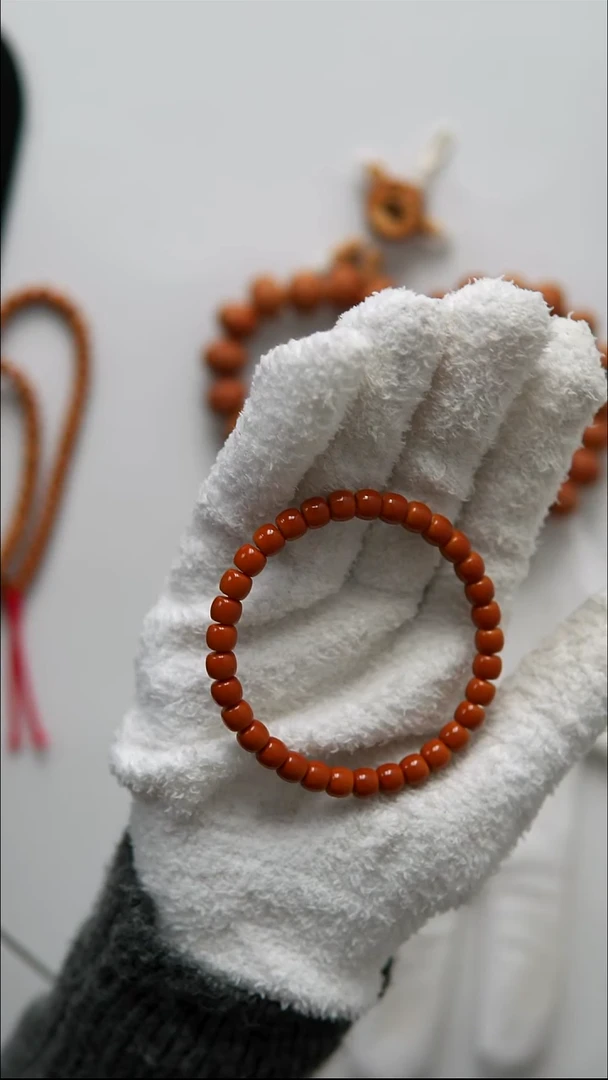 手串橄榄核6.8mm 爆红料老挝核尖单圈