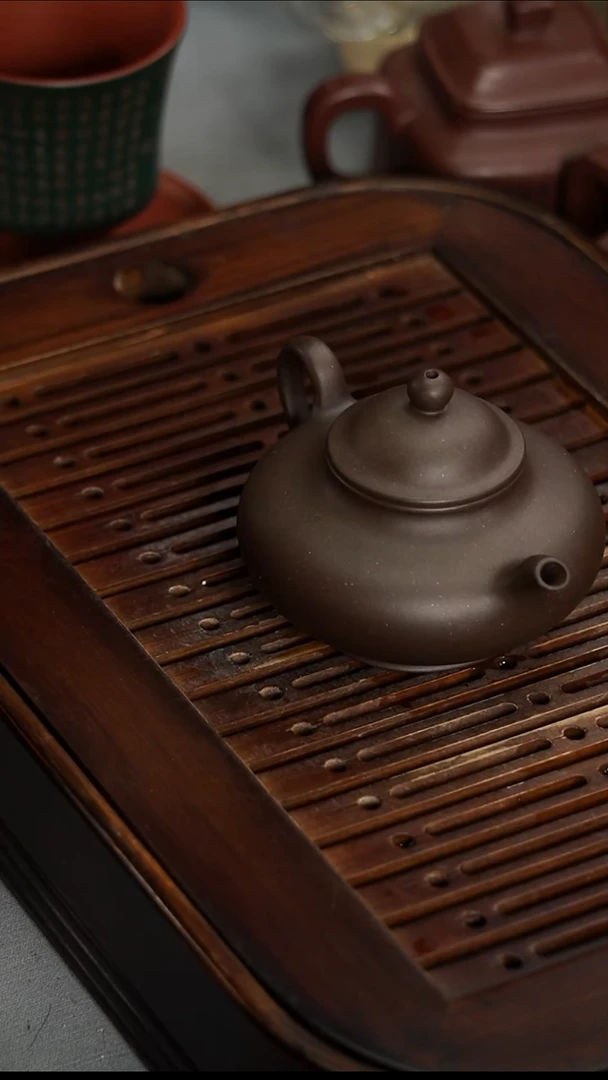 茶壶紫砂宜兴紫砂紫泥华颖160毫升