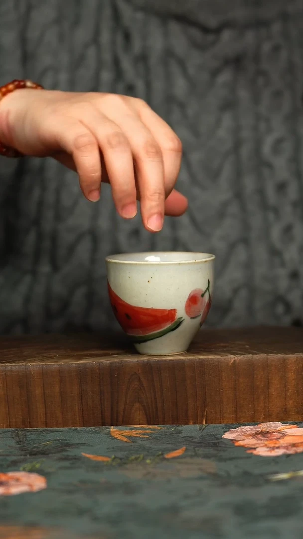 杯釉下彩手工手绘同款陶器