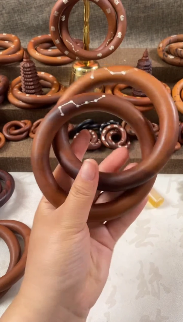 木枣木80乾坤圈镶银六七星全品一物一拍