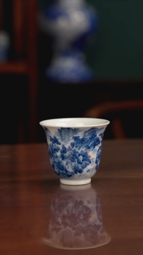 景琳藏青花北派山水