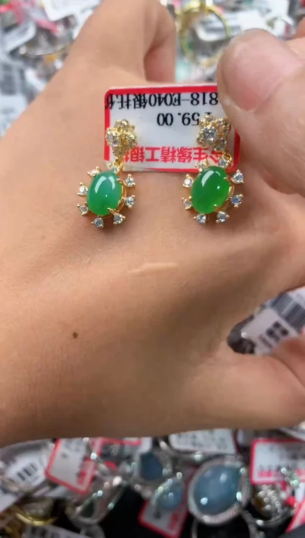 银S925镶嵌戒指翡翠9999-----6