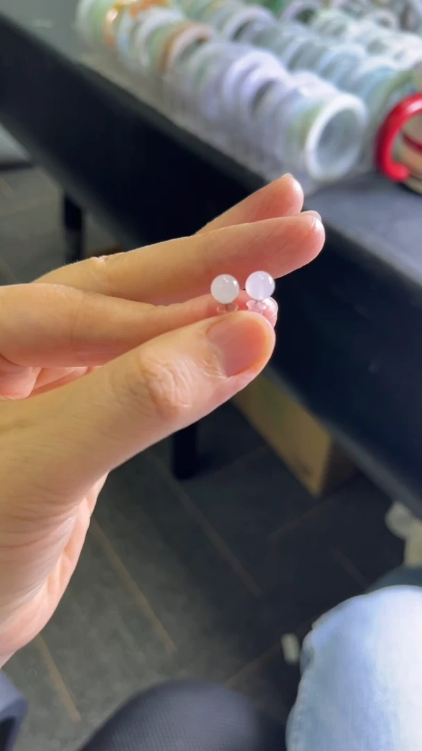 银S925镶嵌和田玉耳钉和田玉耳钉多样发一