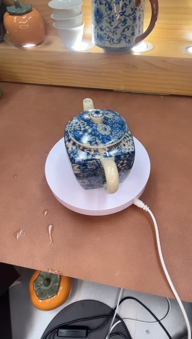 汝窑金万花四方壶泡茶壶