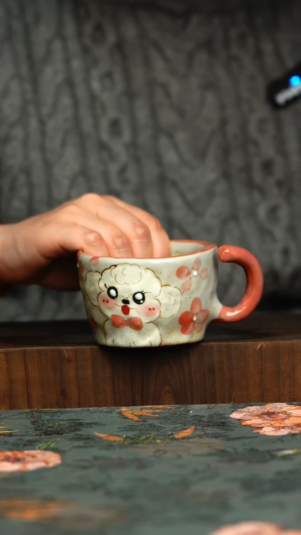 杯釉下彩手工手绘同款陶器