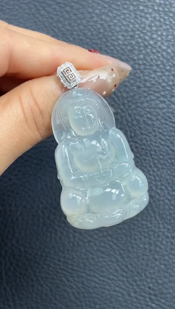 颈饰18K金镶嵌翡翠YM667-3 观音